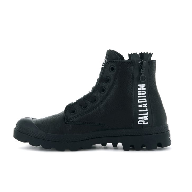 Bottes Palladium Pampa Ubn Zips Leather Femme Noir | FR HCY386F